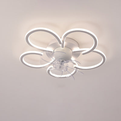 Moderne minimalistische Blume Form Runde ABS Acryl Eisen LED Deckenventilator Licht für Schlafzimmer 
