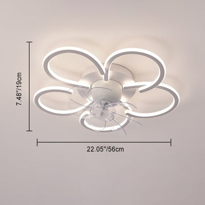 Moderne minimalistische Blume Form Runde ABS Acryl Eisen LED Deckenventilator Licht für Schlafzimmer 