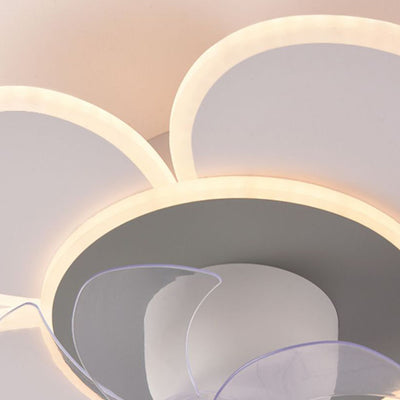 Moderne minimalistische Blume Form Runde ABS Acryl Eisen LED Deckenventilator Licht für Schlafzimmer 