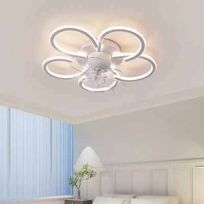 Moderne minimalistische Blume Form Runde ABS Acryl Eisen LED Deckenventilator Licht für Schlafzimmer 