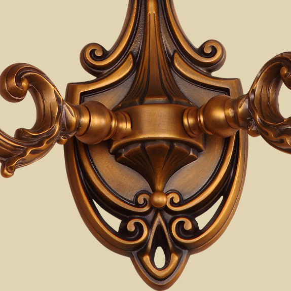 Applique murale à 2 lumières en laiton marbré avec motif traditionnel vintage pour salon 