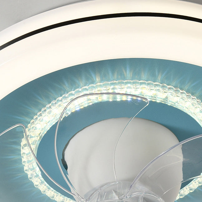 Ventilateur de Plafond LED Moderne Minimaliste Nuages Avions Couronnes Rond ABS Fer Cuivre Pour Chambre 