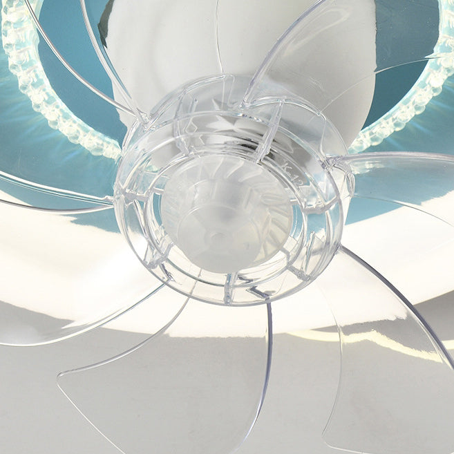 Ventilateur de Plafond LED Moderne Minimaliste Nuages Avions Couronnes Rond ABS Fer Cuivre Pour Chambre 