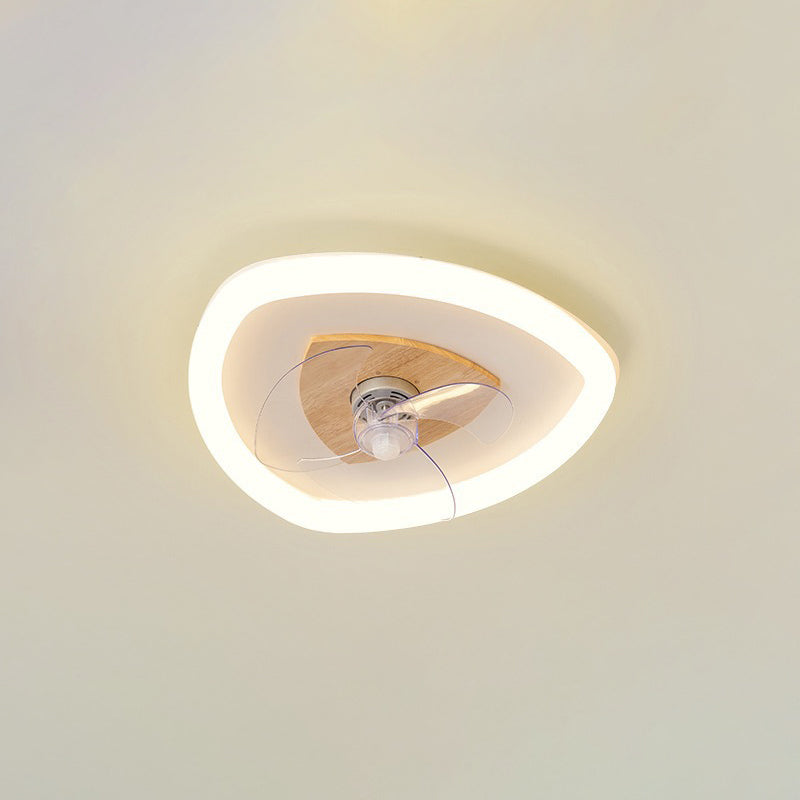 Moderne Art Deco Dreieck Pentagramm Quadrat PVC Aluminium LED Deckenventilatorleuchte für Schlafzimmer 