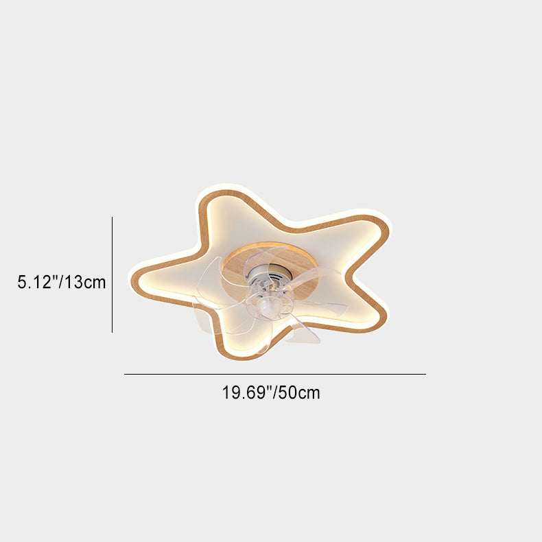 Moderne Art Deco Dreieck Pentagramm Quadrat PVC Aluminium LED Deckenventilatorleuchte für Schlafzimmer 
