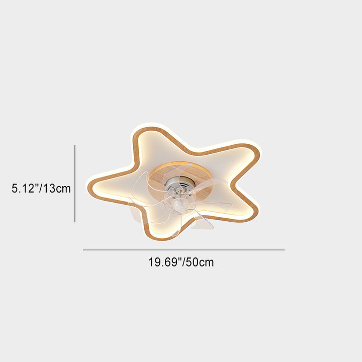 Moderne Art Deco Dreieck Pentagramm Quadrat PVC Aluminium LED Deckenventilatorleuchte für Schlafzimmer 