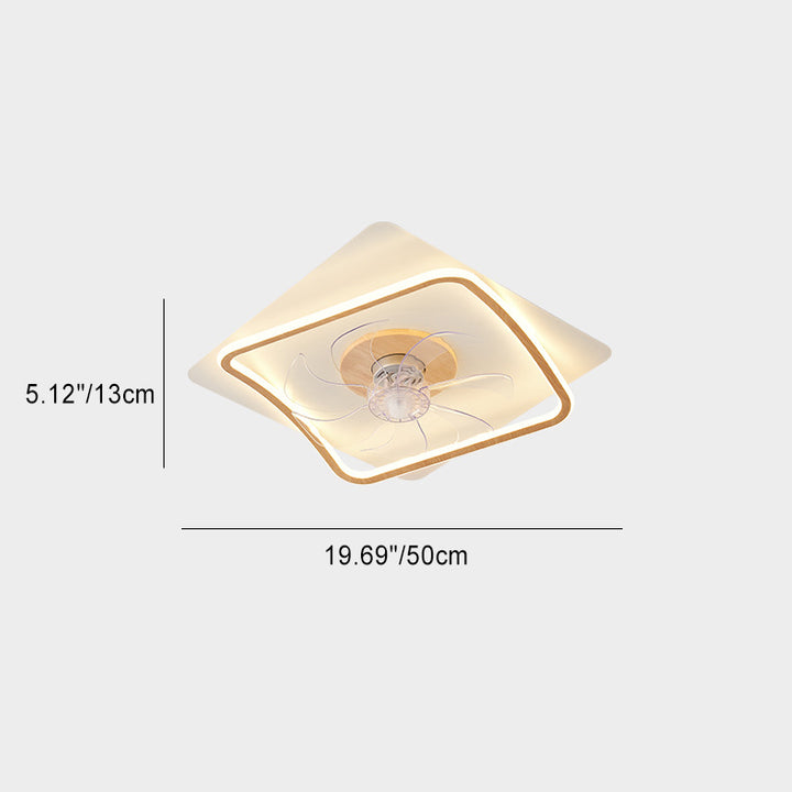 Moderne Art Deco Dreieck Pentagramm Quadrat PVC Aluminium LED Deckenventilatorleuchte für Schlafzimmer 