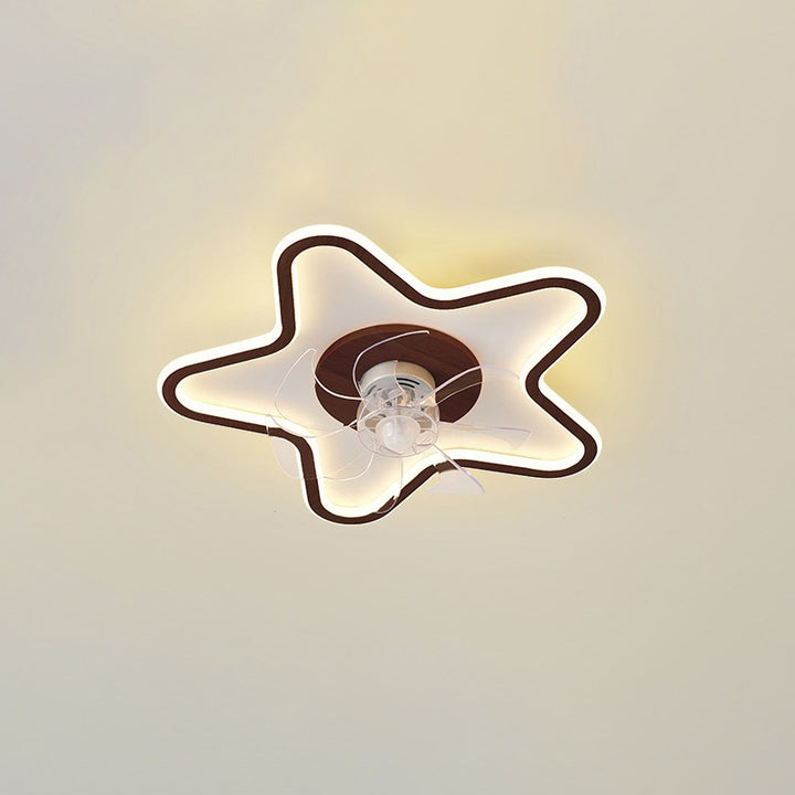 Moderne Art Deco Dreieck Pentagramm Quadrat PVC Aluminium LED Deckenventilatorleuchte für Schlafzimmer 