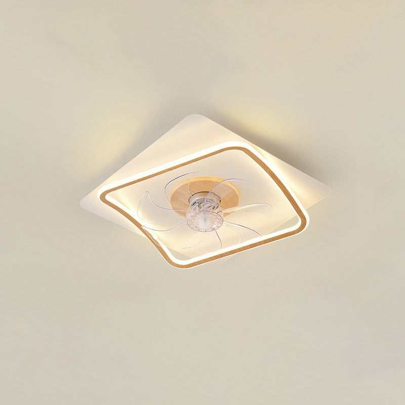 Moderne Art Deco Dreieck Pentagramm Quadrat PVC Aluminium LED Deckenventilatorleuchte für Schlafzimmer 