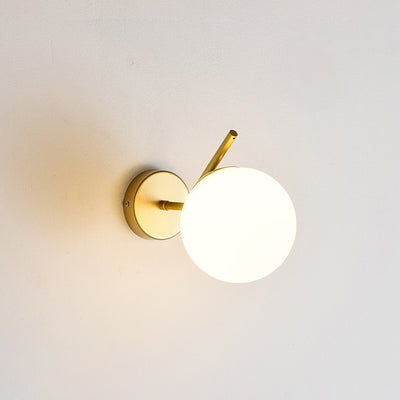 Contemporary Creative Round Orb Water Patterned Glass Iron 1-Light Wall Sconce Lamp For Living Room