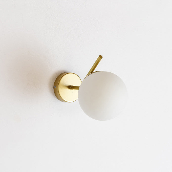 Contemporary Creative Round Orb Water Patterned Glass Iron 1-Light Wall Sconce Lamp For Living Room