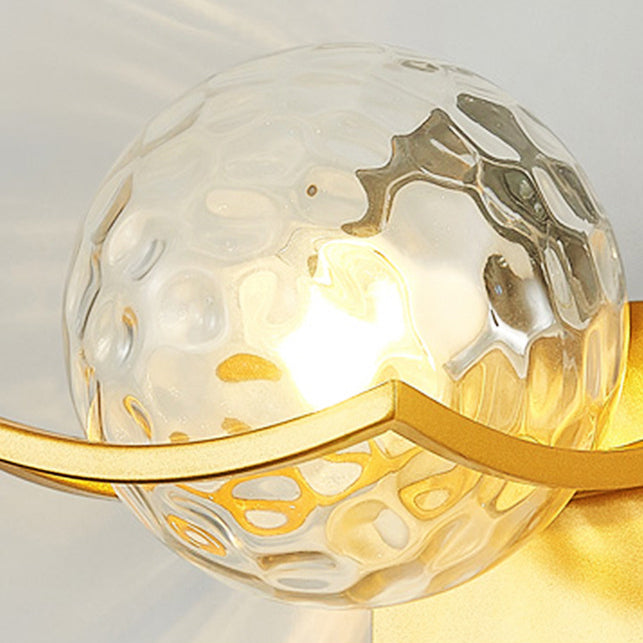 Contemporary Scandinavian Orb Watermarked Glass Hardware 1-Light Wall Sconce Lamp For Living Room
