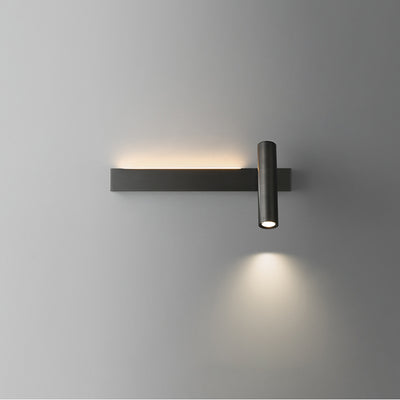 Modern Minimalist Rectangular Rotatable Cylinder Acrylic Copper LED Wall Sconce Lamp For Living Room