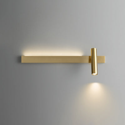 Modern Minimalist Rectangular Rotatable Cylinder Acrylic Copper LED Wall Sconce Lamp For Living Room