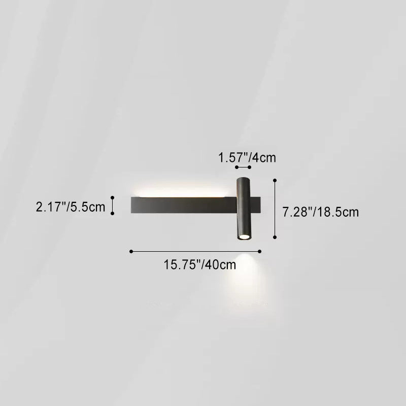 Modern Minimalist Rectangular Rotatable Cylinder Acrylic Copper LED Wall Sconce Lamp For Living Room