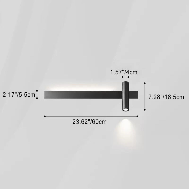 Modern Minimalist Rectangular Rotatable Cylinder Acrylic Copper LED Wall Sconce Lamp For Living Room