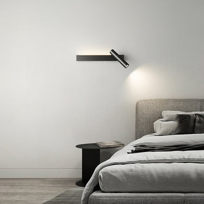 Modern Minimalist Rectangular Rotatable Cylinder Acrylic Copper LED Wall Sconce Lamp For Living Room