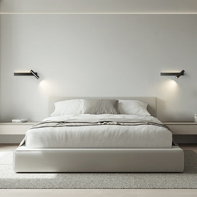 Modern Minimalist Rectangular Rotatable Cylinder Acrylic Copper LED Wall Sconce Lamp For Living Room