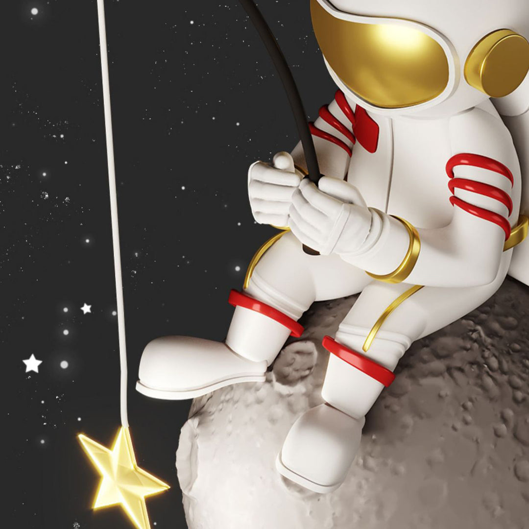 Lampe murale LED en acrylique et fer, ronde, style Art déco moderne, avec astronaute, pour salon 