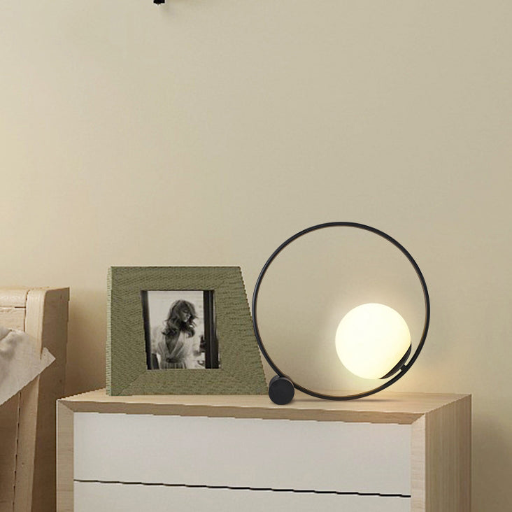 Modern Minimalist Magic Bean Round Iron 1-Light Table Lamp For Living Room