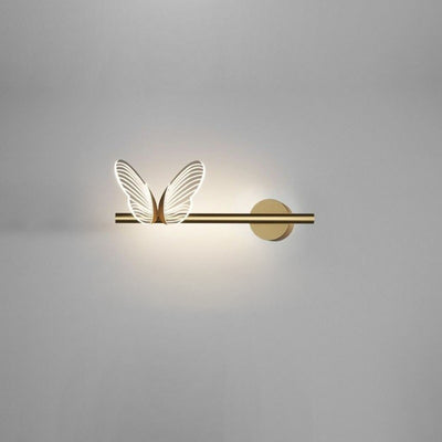 Modern Luxury Butterfly Round Long Acrylic Aluminum Iron LED Wall Sconce Lamp For Living Room