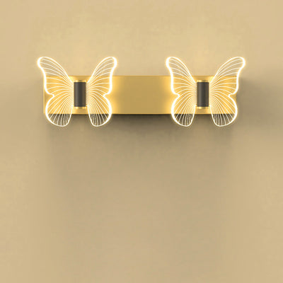 Contemporary Scandinavian Round Butterfly Rectangle Acrylic Hardware LED Wall Sconce Lamp For Living Room