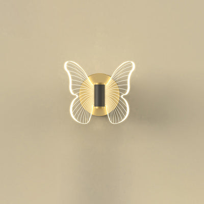Contemporary Scandinavian Round Butterfly Rectangle Acrylic Hardware LED Wall Sconce Lamp For Living Room