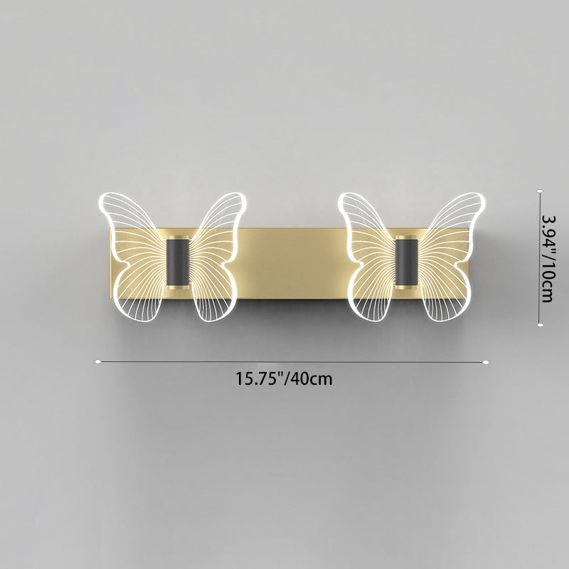 Contemporary Scandinavian Round Butterfly Rectangle Acrylic Hardware LED Wall Sconce Lamp For Living Room