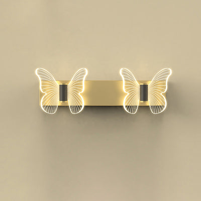 Contemporary Scandinavian Round Butterfly Rectangle Acrylic Hardware LED Wall Sconce Lamp For Living Room