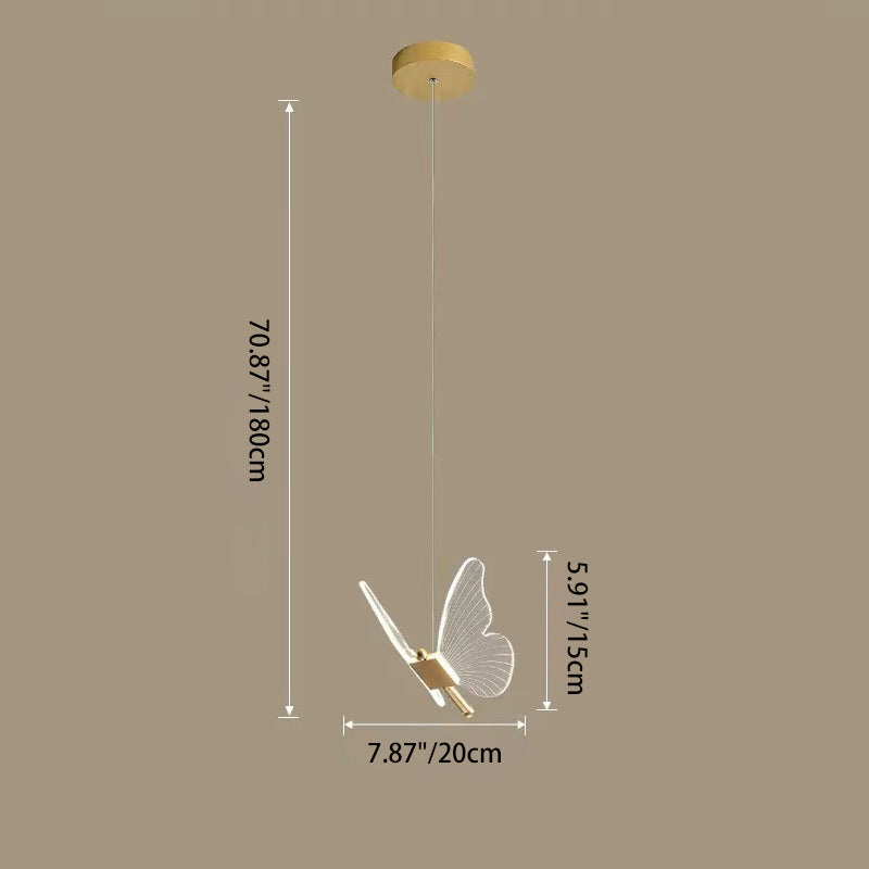 Contemporary Scandinavian Butterfly Round Acrylic Hardware LED Chandelier For Living Room