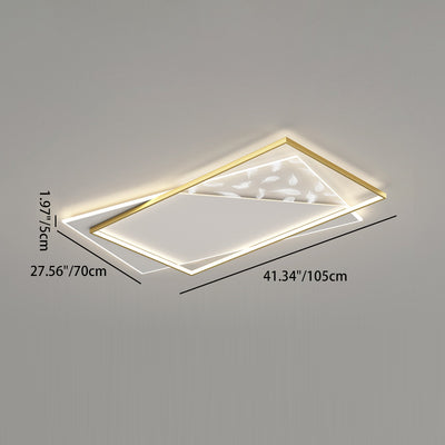 Contemporary Scandinavian Feather Rectangle Silicone Aluminum Iron LED Flush Mount Ceiling Light For Bedroom