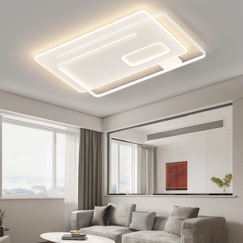 Plafonnier LED en silicone empilé carré rectangulaire rond créatif contemporain pour chambre à coucher 