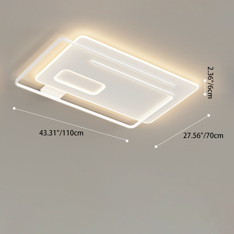 Plafonnier LED en silicone empilé carré rectangulaire rond créatif contemporain pour chambre à coucher 