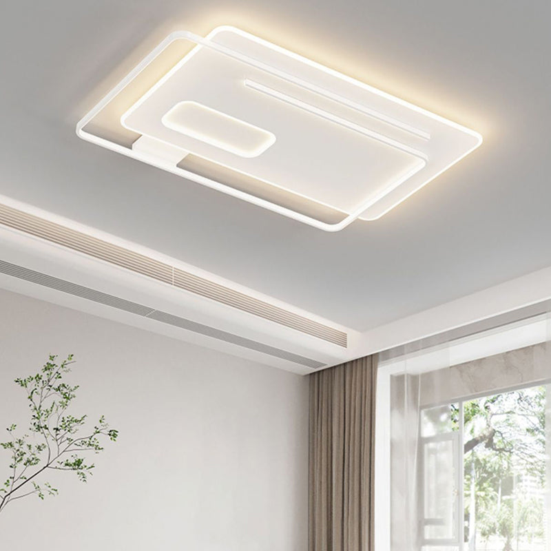 Plafonnier LED en silicone empilé carré rectangulaire rond créatif contemporain pour chambre à coucher 