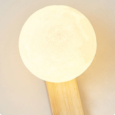 Traditional Japanese Round Ball Cylinder Rectangle PLA Plastic Solid Wood 1-Light Wall Sconce Lamp For Bedroom