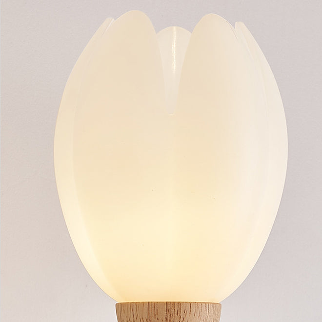Applique murale contemporaine scandinave fleurie ronde en PVC fer bois 1-lumière pour chambre 