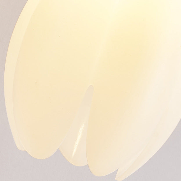 Applique murale contemporaine scandinave fleurie ronde en PVC fer bois 1-lumière pour chambre 