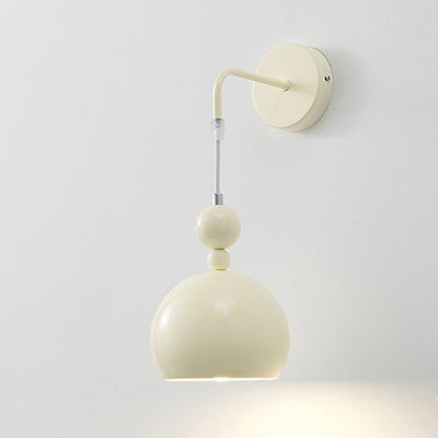 Contemporary Scandinavian Orb Round Lanyard Glass Iron 1-Light Wall Sconce Lamp For Bedroom