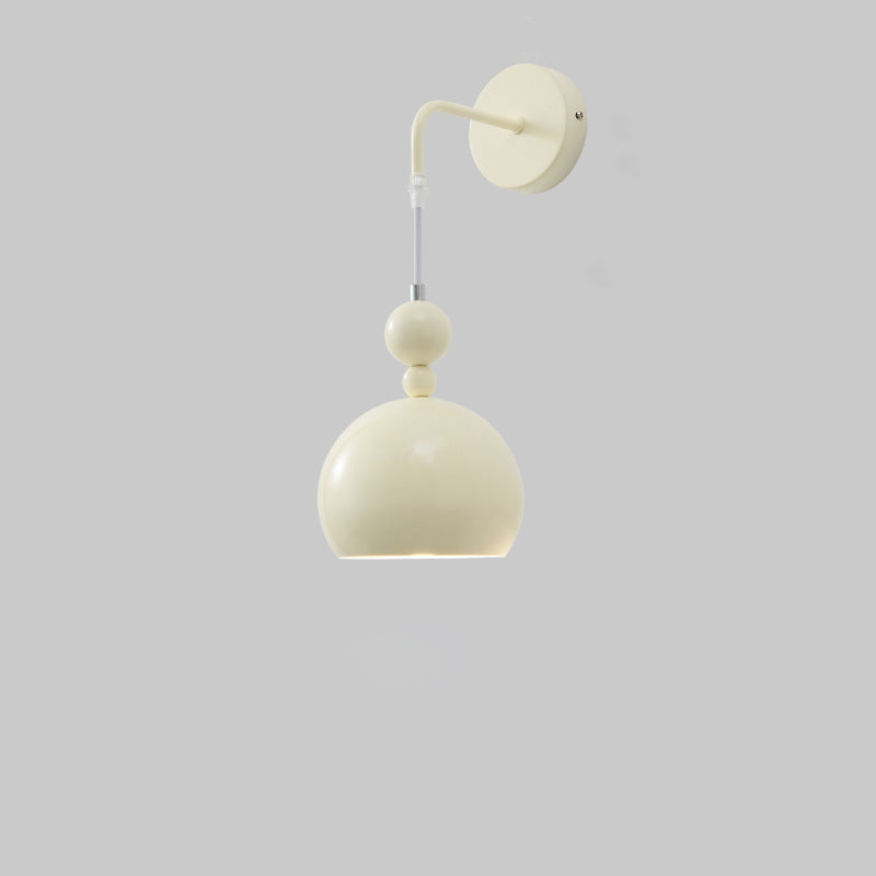 Contemporary Scandinavian Orb Round Lanyard Glass Iron 1-Light Wall Sconce Lamp For Bedroom