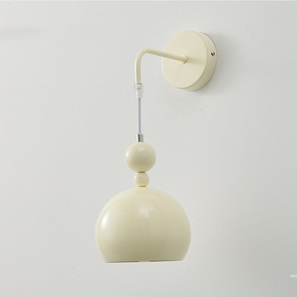 Zeitgenössische skandinavische Kugelrunde Lanyard Glas Eisen 1-Licht Wandleuchte für Schlafzimmer 