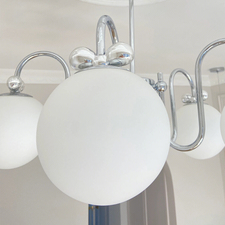 Traditional French Magic Bean Bent Branch Bow Glass Iron 3/4/6 Light Chandelier For Living Room