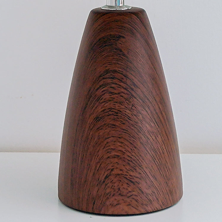 Traditional Vintage Scalloped Pleated Cone Fabric Wood LED Table Lamp For Living Room