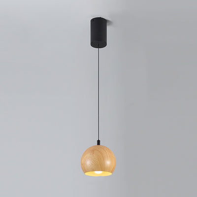 Modern Minimalist Cone Cylinder Ball Sector Liftable Fabric Solid Wood Iron 1-Light Pendant Light For Living Room