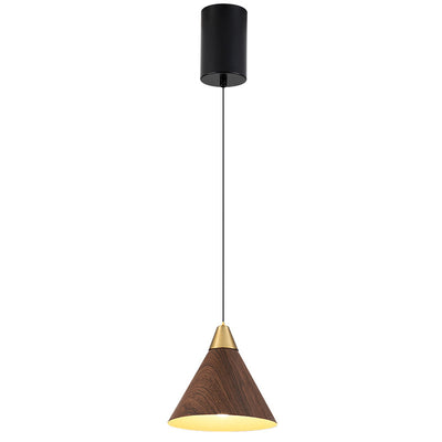 Modern Minimalist Cone Cylinder Ball Sector Liftable Fabric Solid Wood Iron 1-Light Pendant Light For Living Room