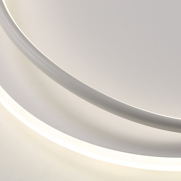 Modern Minimalist Curved Round Silicone Aluminum Iron LED Flush Mount Ceiling Light For Bedroom