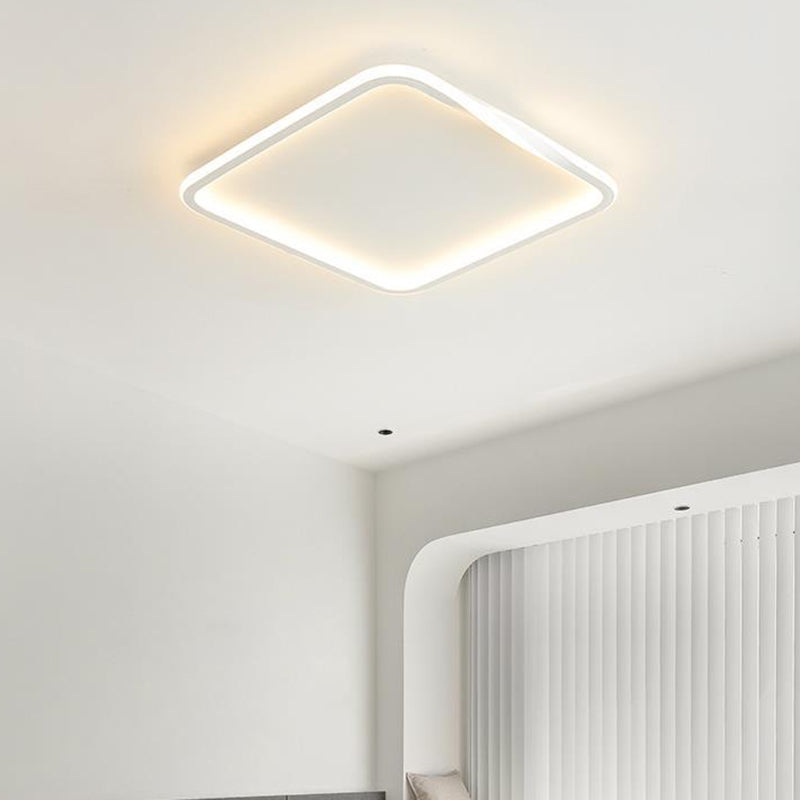 Modern Minimalist Square Round Oval Stacking PC Iron LED Flush Mount Ceiling Light For Bedroom