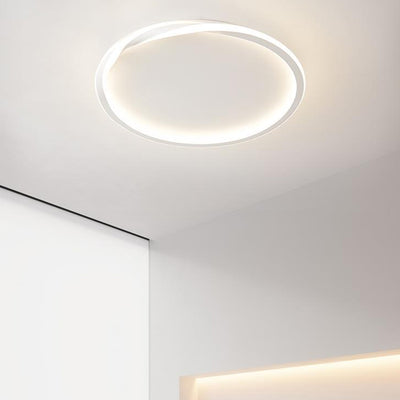Modern Minimalist Square Round Oval Stacking PC Iron LED Flush Mount Ceiling Light For Bedroom