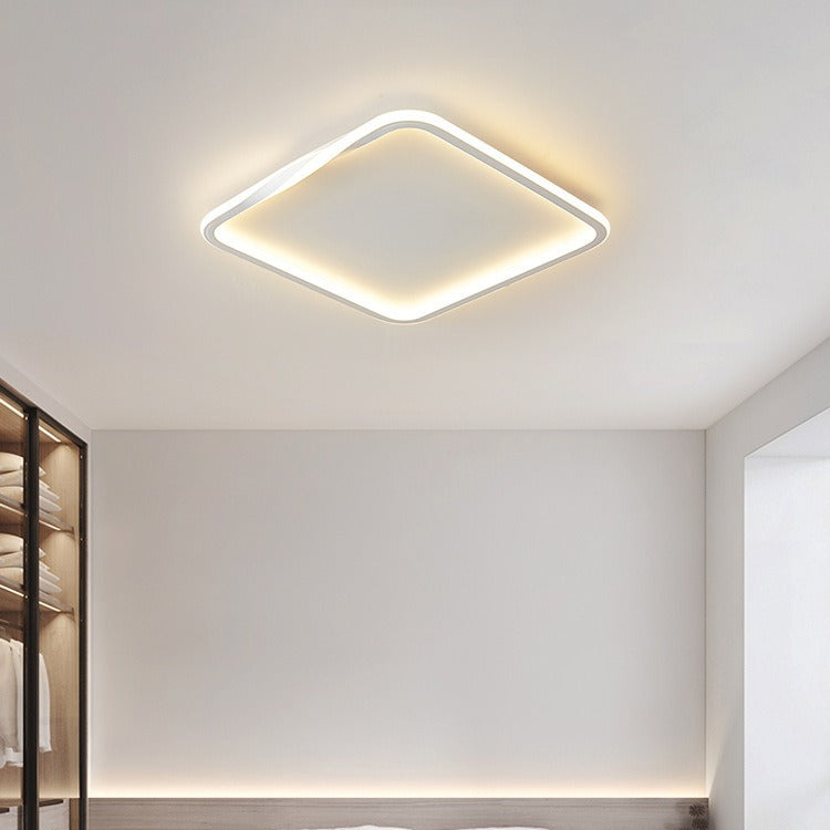 Modern Minimalist Square Round Oval Stacking PC Iron LED Flush Mount Ceiling Light For Bedroom
