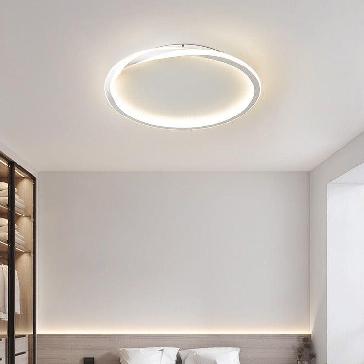 Modern Minimalist Square Round Oval Stacking PC Iron LED Flush Mount Ceiling Light For Bedroom
