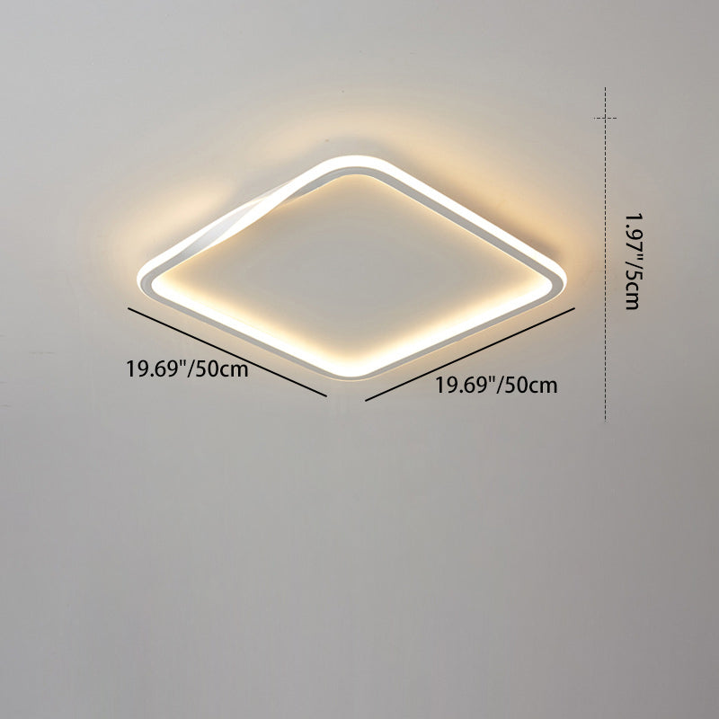 Modern Minimalist Square Round Oval Stacking PC Iron LED Flush Mount Ceiling Light For Bedroom